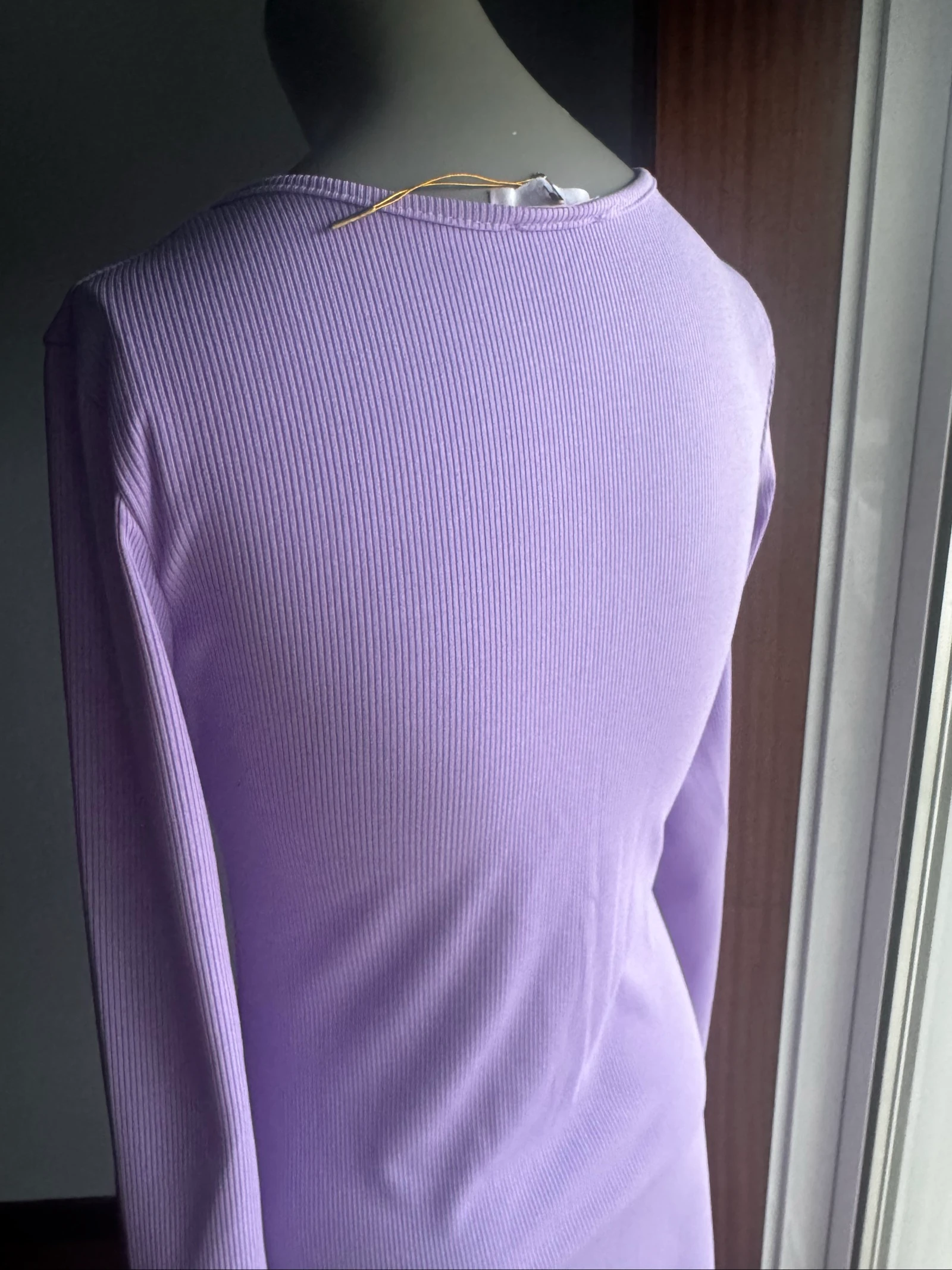 Lilac Ribbed Dress New One Size (fits S/M) Long Sleeve Elegant – photo 4